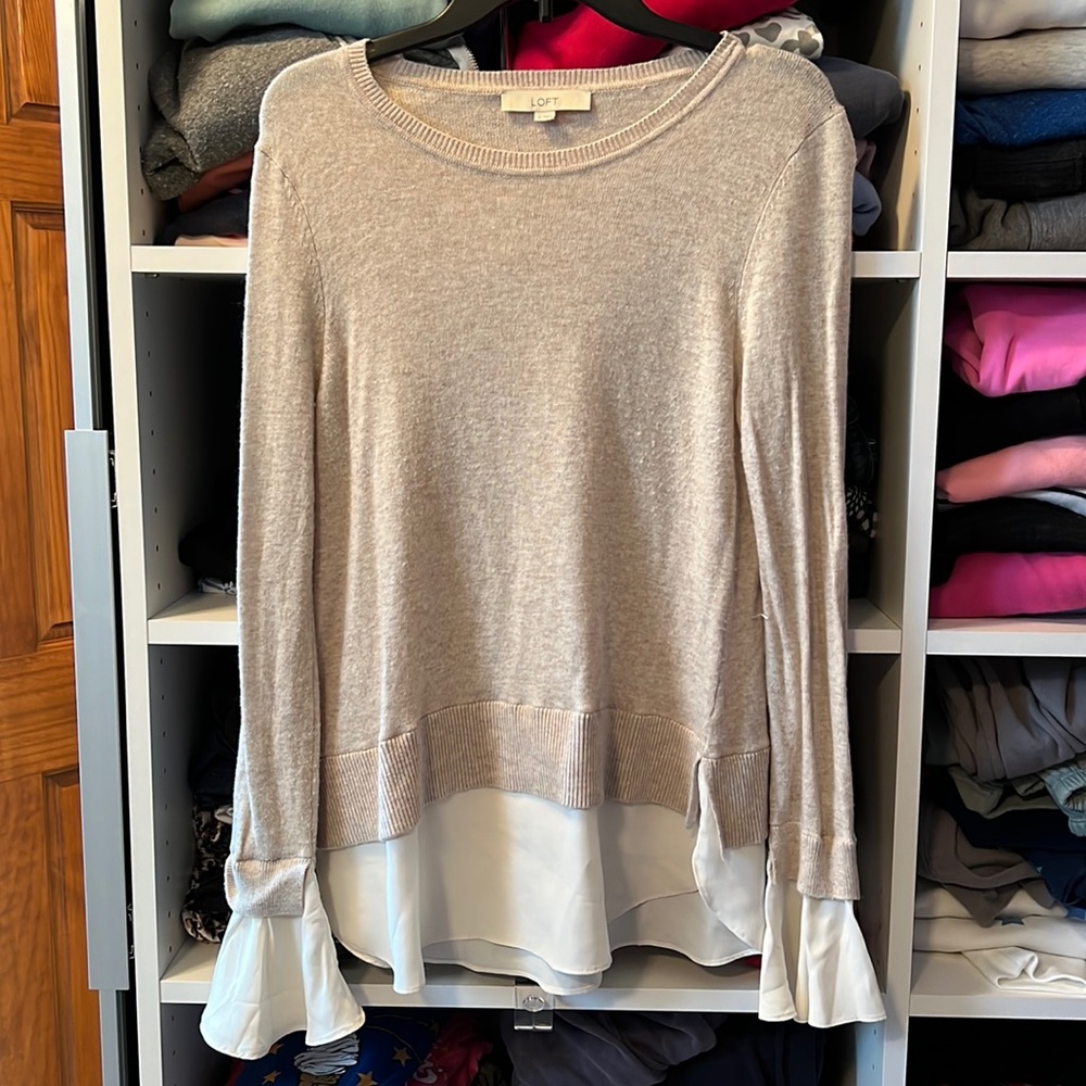 Loft cream layered sweater